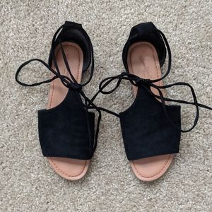 Universal Thread lace up two piece black sandals
